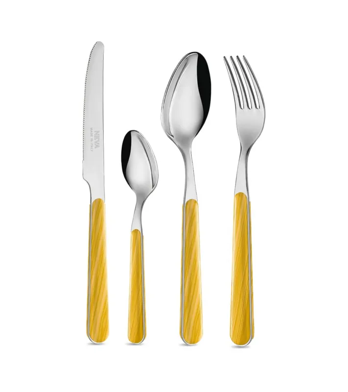 ABETE GIALLO SET POSATE 24 PEZZI Soddisfatti O Rimborsati