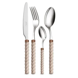 Consegna Rapida CORDA BEIGE VINTAGE SET POSATE 16 PEZZI