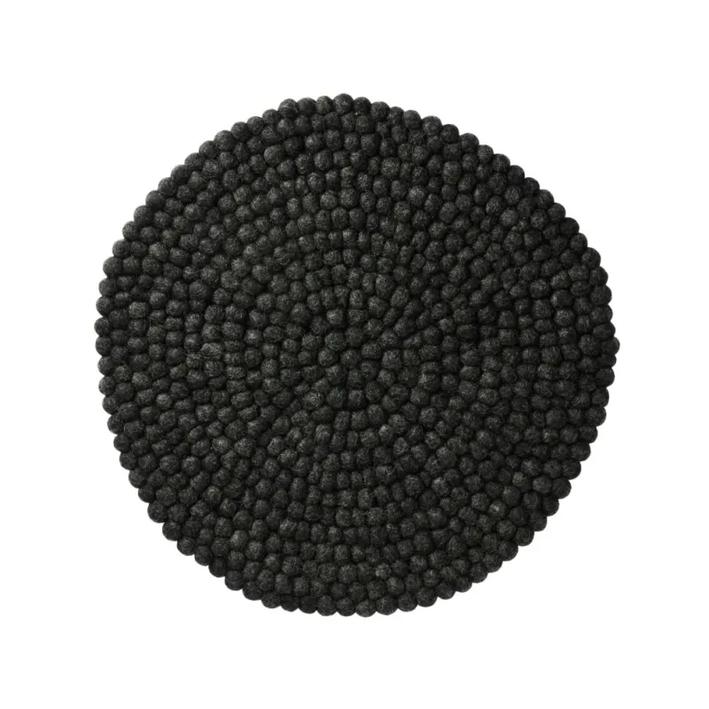 Must-Have POMPON TOVAGLIETTA AMERICANA IN FELTRO TONDA ANTRACITE CM 38