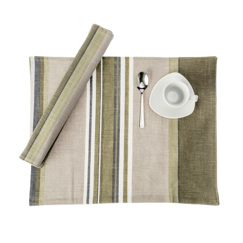 Direttamente Dal Produttore ZARA SET 2 TOVAGLIETTE DOUBLED 35X45 100% COTONE VERDE