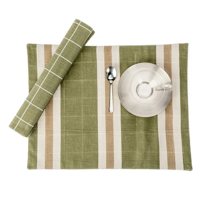 KARIN SET 2 TOVAGLIETTE DOUBLE 35X45 100% COTONE MILITARE Esclusivo