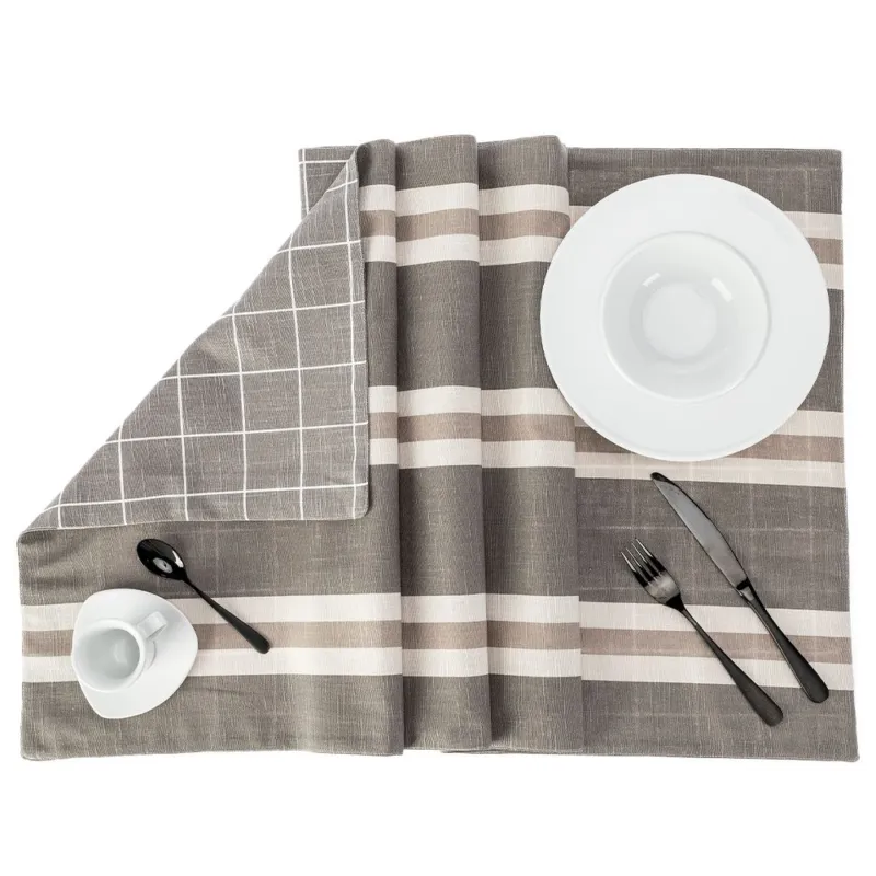 KARIN STRISCIA DOUBLE 50X140 100% COTONE TORTORA A Buon Prezzo
