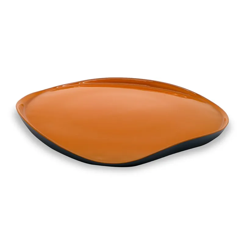 BALAT PIATTO IN VETRO 28 CM ARANCIO E NAVY Promozione Esclusiva