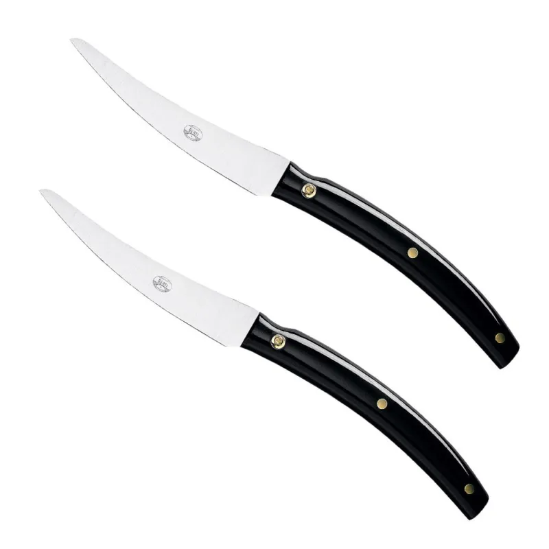 CONVIVIO NUOVO COLTELLO DA TAVOLA MANICO IN METACRILATO NERO CONFEZIONE 2 PZ Offerta Del Giorno