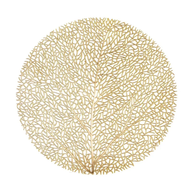Occasione CAPELINNI TOVAGLIETTA TONDA PVC ORO D.38 FOGLIA