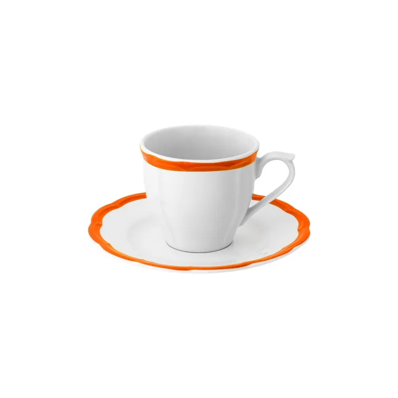PETALO TAZZA CAFFE‘ CON PIATTO BORDO RUGGINE Super Prezzo