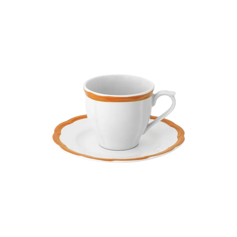 PETALO TAZZA CAFFE‘ CON PIATTO BORDO OCRA Economico