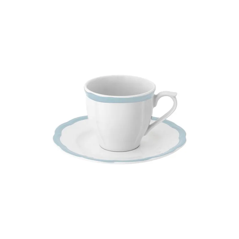 Promo Stagionale PETALO TAZZA CAFFE‘ CON PIATTO BORDO AZZURRO