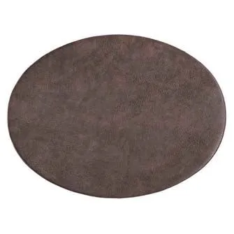 Promo Stagionale TROJA TOVAGLIETTA OVALE PELLE VEGANA MARRONE SCURO