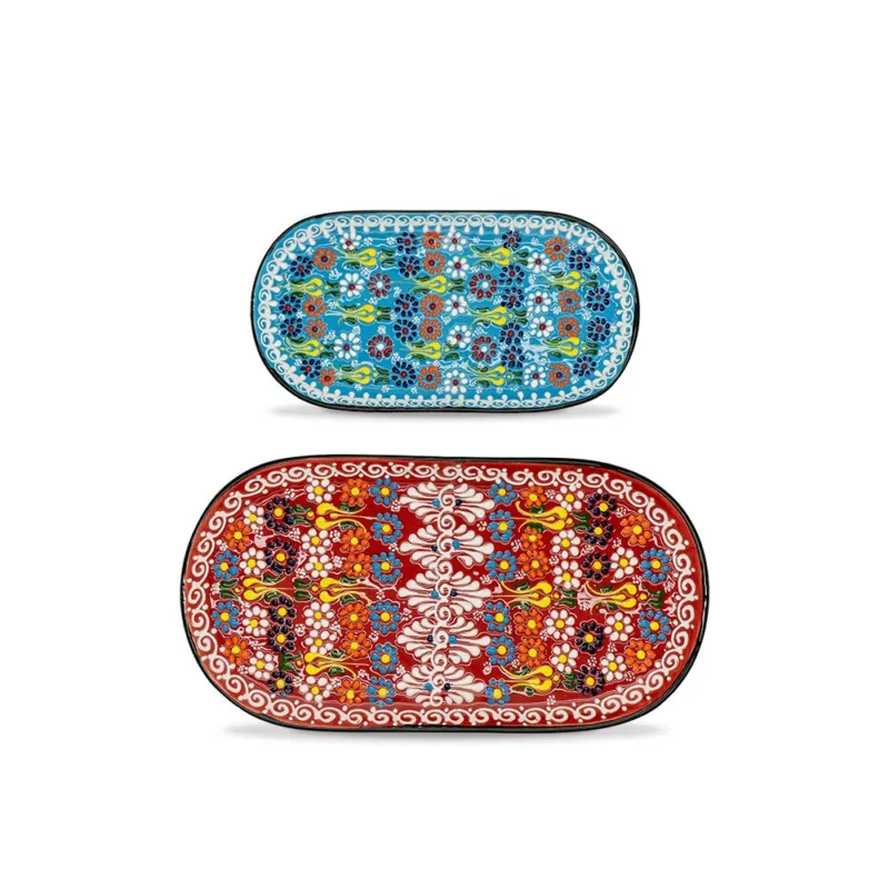 Saldi ISTANBUL SET 2 PIATTI OVALI ISTANBUL - ROSSO E AZZURRO