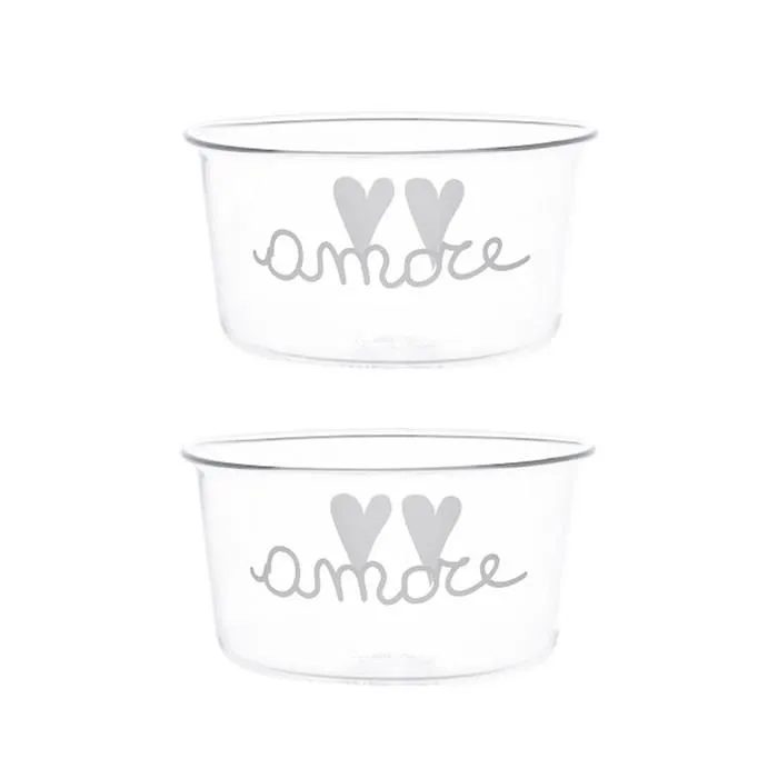 Offerta Speciale SET 2 COPPETTE IN VETRO AMORE