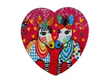 LOVE HEARTS SOTTOBICCHIERE 10 CM ZIG ZAG ZEBRAS Pagamento Sicuro