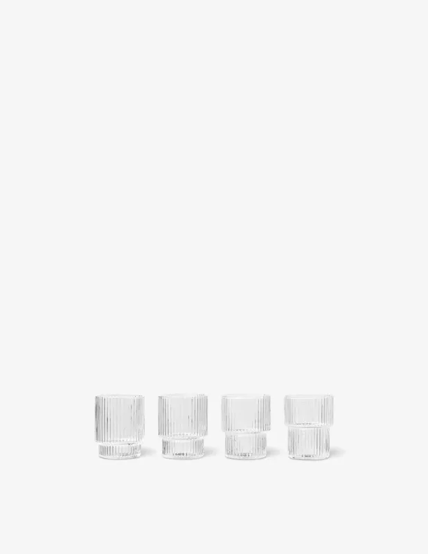 Ferm Living Ripple Bicchieri Piccoli Set 4 Pz - Trasparenti Saldi