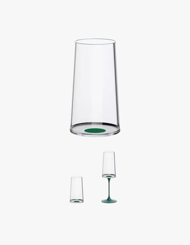 Affare Trebonn Splitglass Flute 32 Cl verde senza Stelo Set 2 Pz