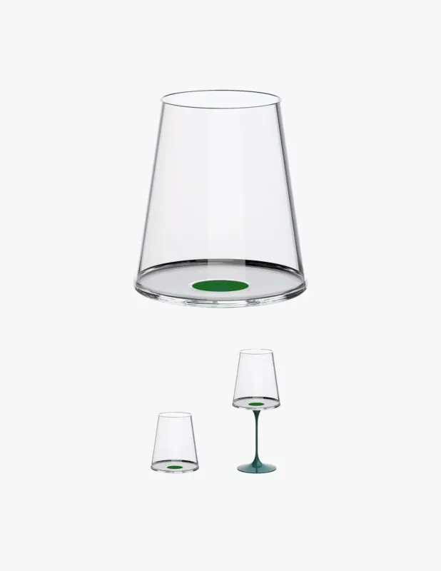 Spedizione Espresso Trebonn Splitglass Tumbler 45Cl Green senza Stelo Set 2 Pz