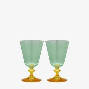 Anna+Nina Set 2 Bicchieri da Vino Arancio/Verde Must-Have