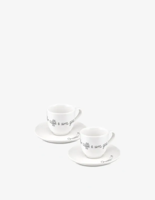 Occasione Imperdibile La Porcellana Bianca Gli Onesti Set 2 Tazze Caffe Con Piatto