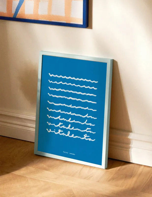 Santomanifesto Mare Blu Poster Con Cornice Affare
