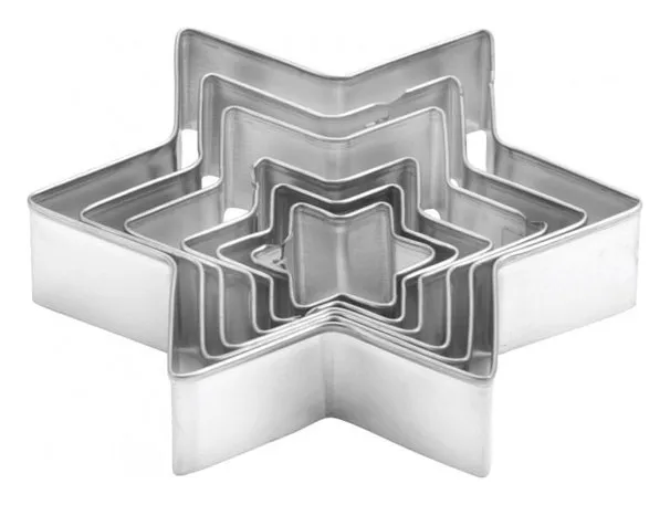 Formine biscotti Tescoma 631364 DELICIA Stella d. 2,5 - 9 cm Silver Professionale