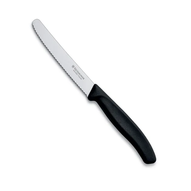 Offerta Coltello da tavola ondulato nero manico ergonomico - Victorinox Swissclassic