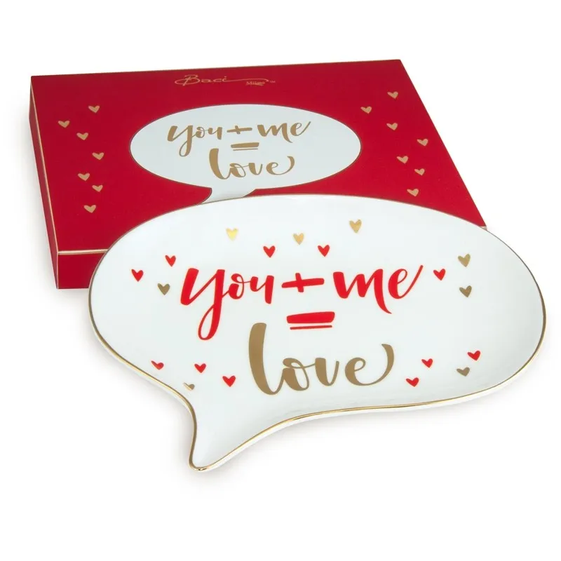 Consegna Rapida Baci Milano - Piatto Chat Shine You+me=Love SCHA.SHI03