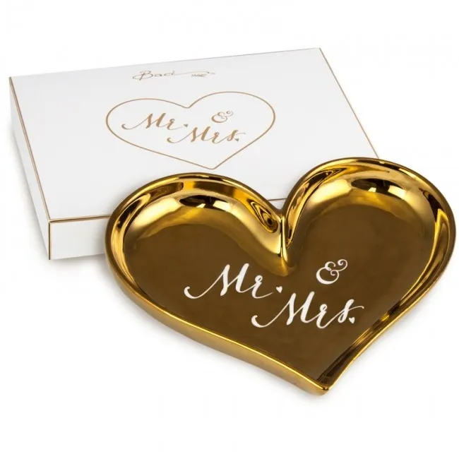 Ultime Pezzi Baci Milano - Piatto Cuore Shine Mr&Mrs SHEA.SHI03