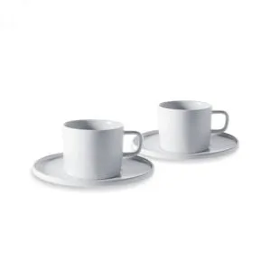 Occasione Alessi - Set 2 Tazze da Caffè Bianco PlateBowlCup AJM28/76SC