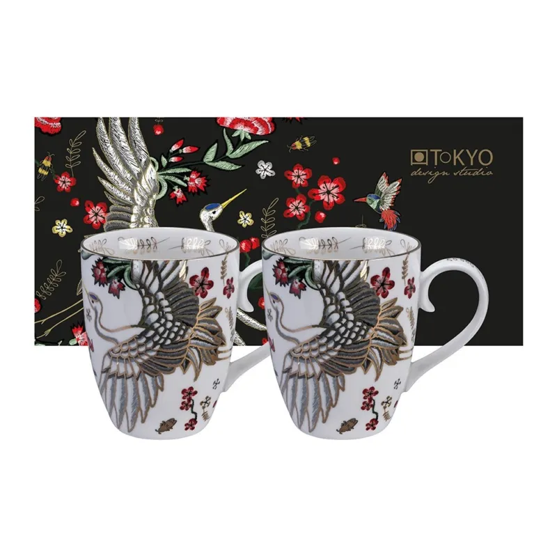Tokyo Design Studio - Set 2 Mug Mythical Crane 16685 Nuovo Arrivo