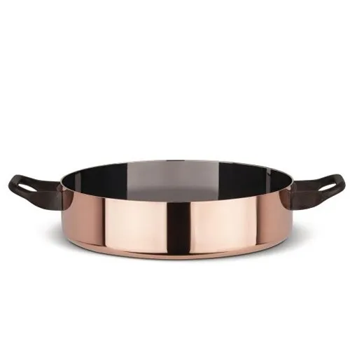 Alessi - Casseruola bassa a due manici La Cintura di Orione Acciaio e Rame 90102/24 Professionale