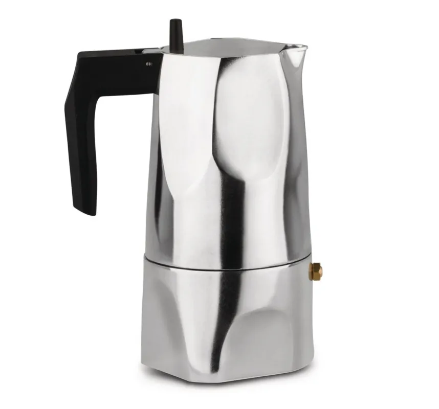 Alessi - Caffettiera espresso 6 tazze Alluminio Ossidiana MT18/6 Pagamento Sicuro