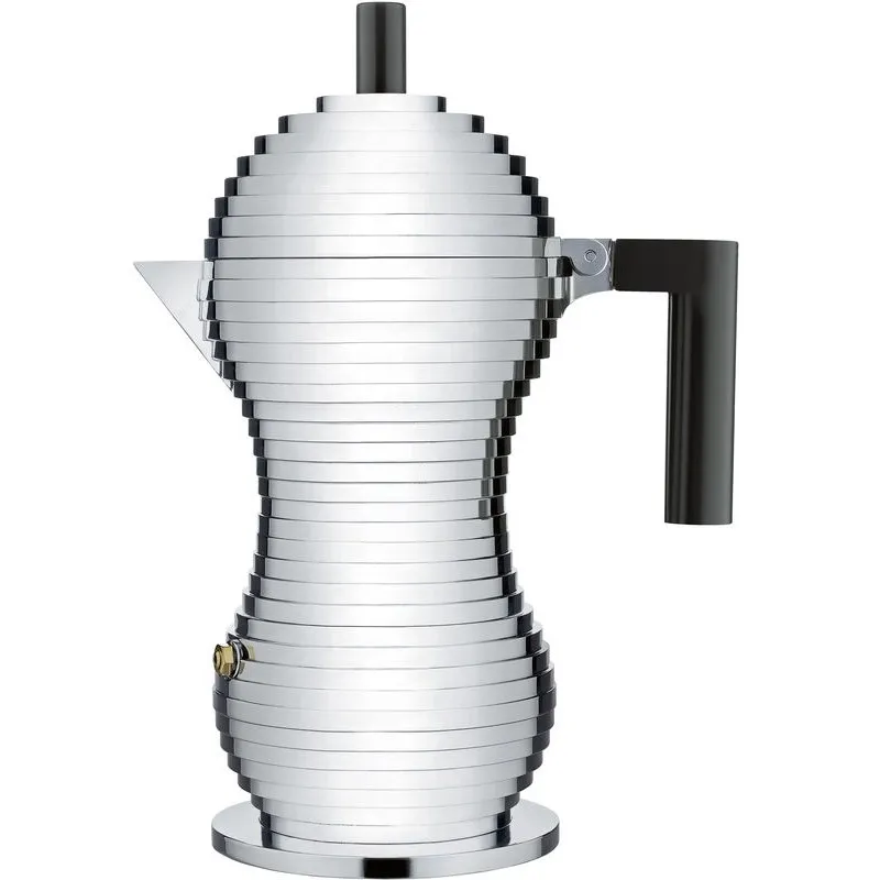 Alessi - Caffettiera espresso 6 tazze Alluminio/Nero Pulcina MDL02/6 B Vendita Finale