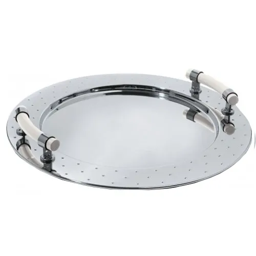 Promozione Esclusiva Alessi - Vassoio rotondo con manici Acciaio MGVASS W