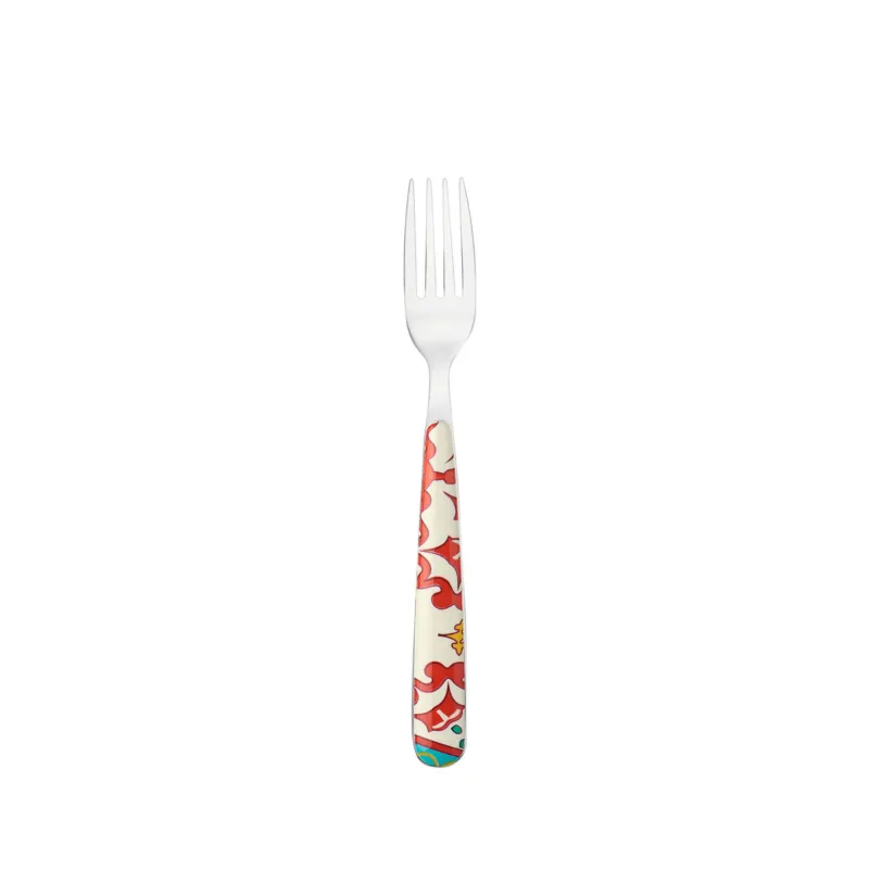 Ordina Subito Forchette da tavola 6 Pezzi Linea FLOWER&LEMON in acciaio inox 18/10 AISI 420 205 mm di Altissima qualità lavabili in lavastoviglie colore Rosso Mattone multicolor Guzzini