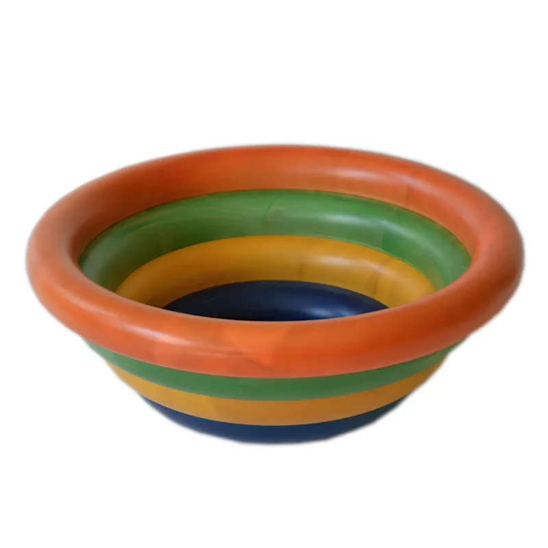 Solo Oggi Insalatiera Fruttiera Arena Multicolor Diametro 34xh 12 cm con legno di ontano , ogni anello lavorato e tornito singolarmente a mano colore legno multicolor Arancio Manzoni Pietro