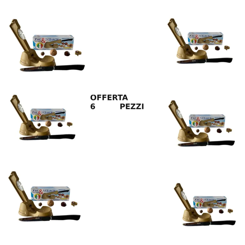 Pagamento Sicuro Set 6 pezzi Schiaccia Noci, Taglia castagne, Taglia pillole ZAC E SCRACK 4 funzioni da tavolo, super resistente dimensioni 18.7x7,6xh 6.2 cm G.MAX INNOVATION