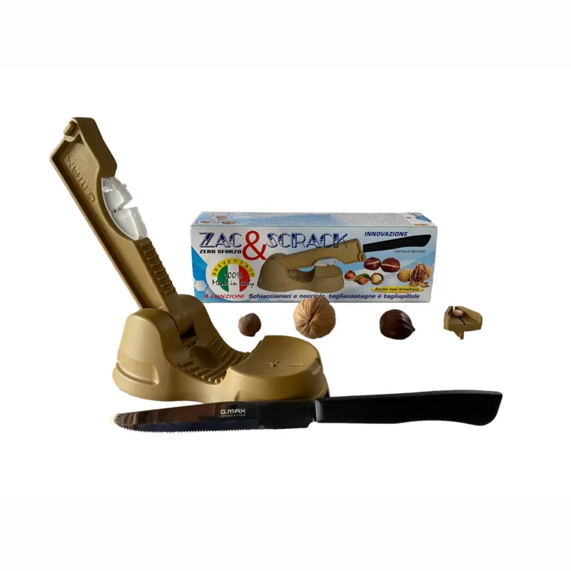 Schiaccia Noci, Taglia castagne, Taglia pillole ZAC E SCRACK 4 funzioni da tavolo, super resistente dimensioni 18.7x7,6xh 6.2 cm G.MAX INNOVATION Nuova Collezione