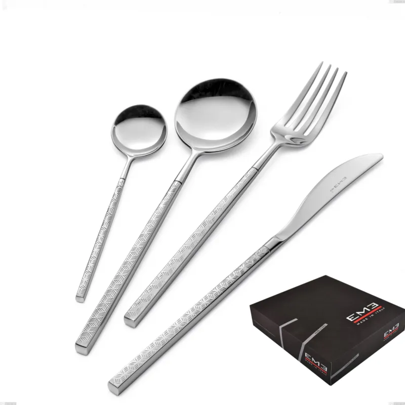 Confezione regalo 49 pezzi Kyoto Origami, Acciaio inox (Aisi 304) inox lucido Eme Posaterie Ultime Pezzi