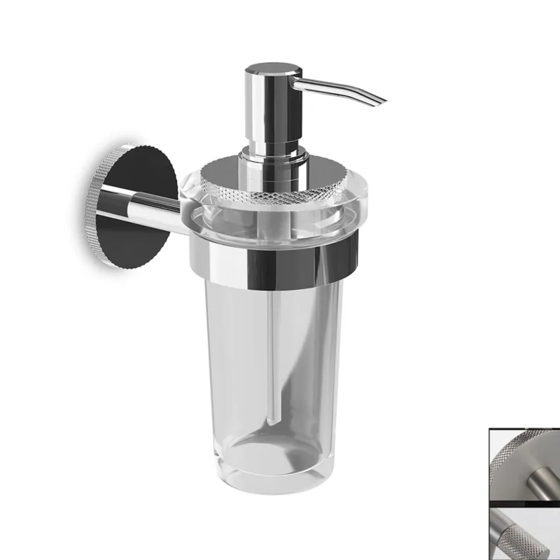 Consegna Rapida Porta Dispenser da bagno sospeso in Vetro TEXTURE 7,7x13,5xh18,3 cm Stile Industriale contemporaneo IBB 1974