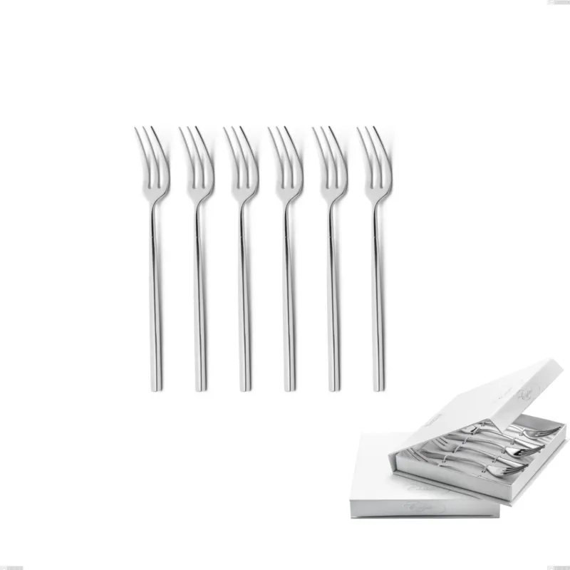 Confezione a libro 6 pezzi forchette dolce kyoto, Acciaio inox (Aisi 304) inox lucido Eme Posaterie Consegna Rapida