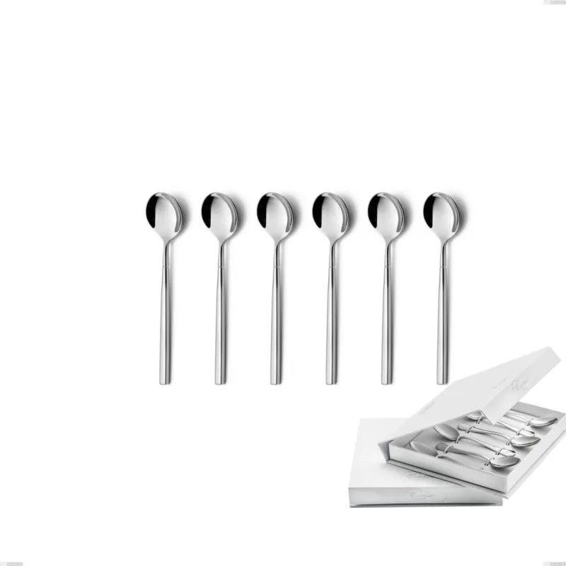 Saldi Confezione a libro 6 pezzi cucchiaino moka kyoto, Acciaio inox (Aisi 304) inox lucido Eme Posaterie