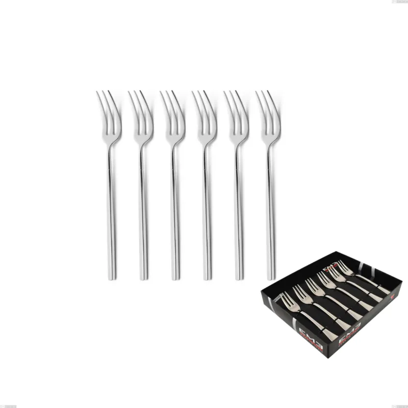 Confezione vetrina 6 pezzi forchettine dolce kyoto, Acciaio inox (Aisi 304) inox lucido Eme Posaterie Novità