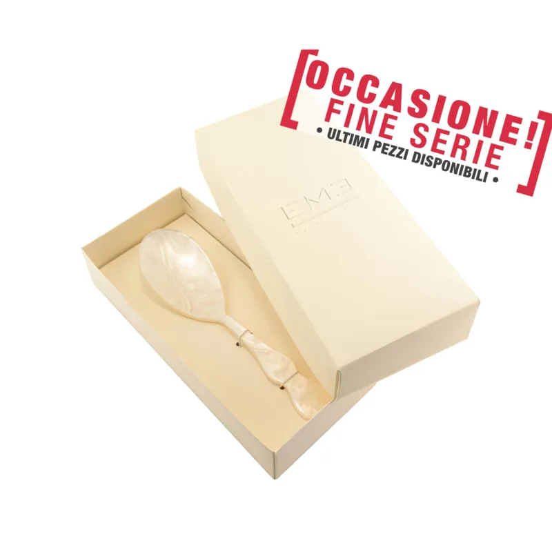 Nuovo Arrivo Confezione vetrina cucchiaione risotti modello CHIC PERLATO BIANCO manicatura perlata bianco Eme Posaterie