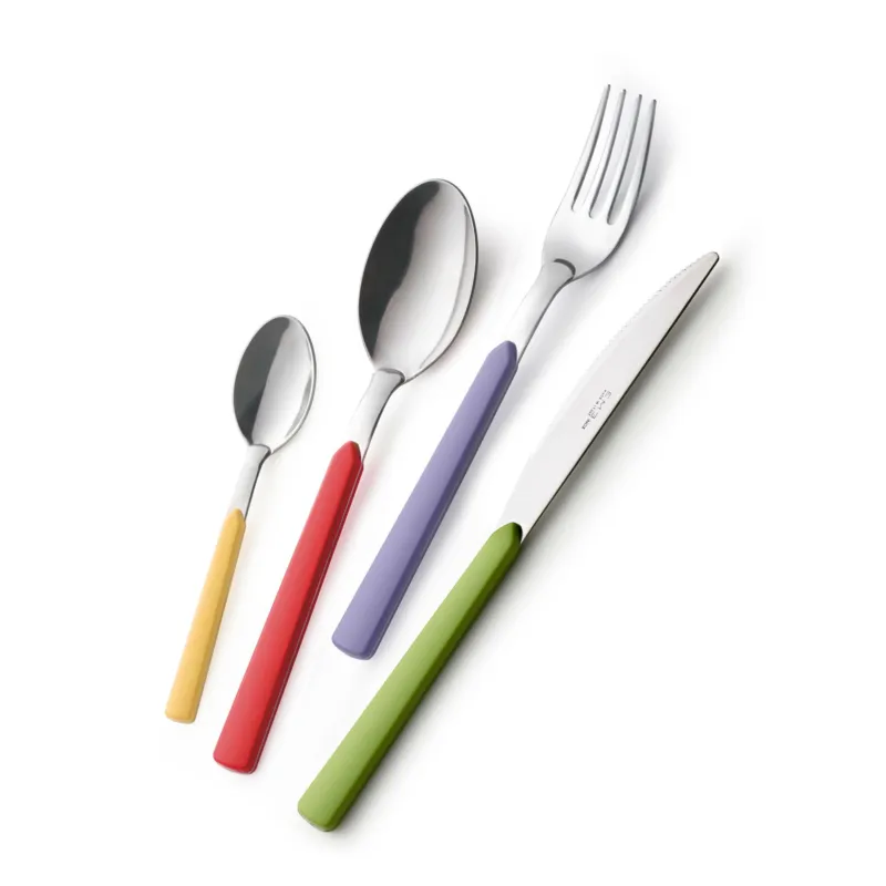 Ultime Pezzi Servizio Posate Colorate 24 pezzi FAST 6 Coltello 6 Forchetta 6 Cucchiaio 6 Cucchiaino caffè (Colore Misto 24 pezzi) Eme Posaterie