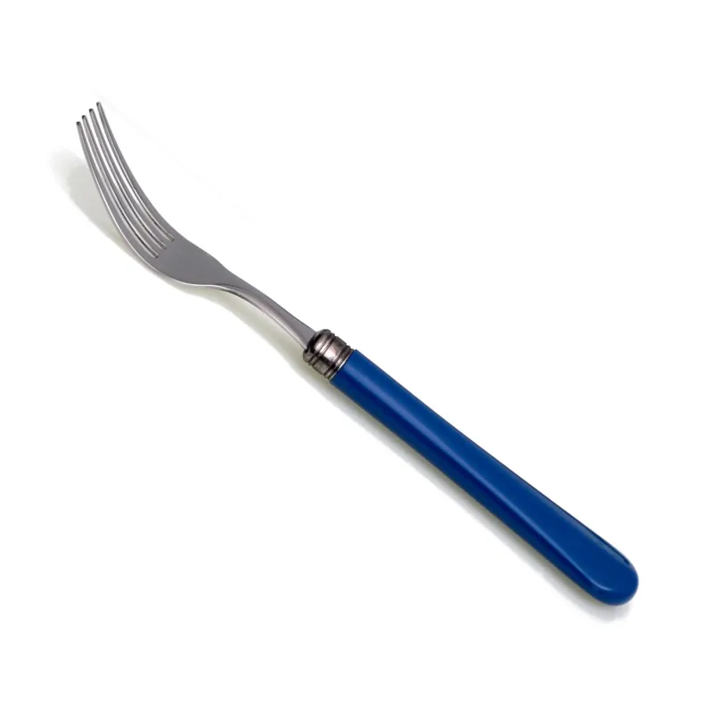 Forchetta da tavola Modello Giulietta Set di 6 Pezzi in acciaio 18.10 Lunghezza 21 cm manico in PBT lavabile in lavastoviglie blu Rivadossi Saldi