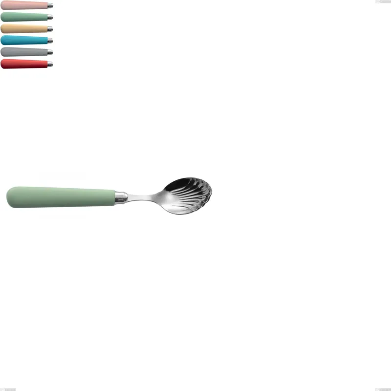 Offerta Limitata Cucchiaino formaggio macarons, Acciaio inox 18.10 lunghezza 148 mm manici in acrilico inox lucido Eme Posaterie rosa cipria 692