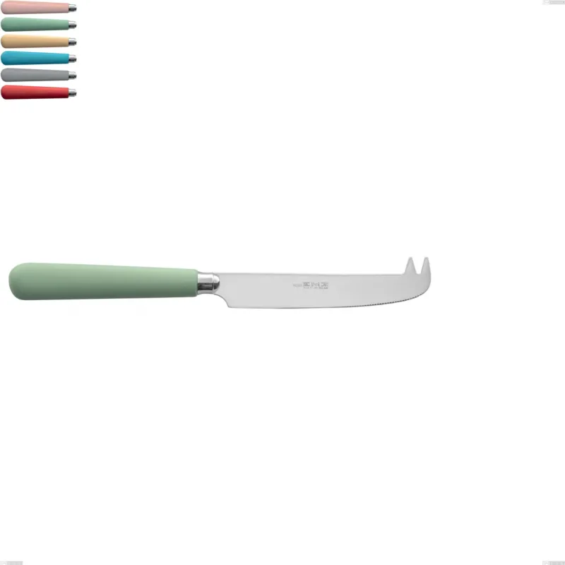 Coltello formaggio macarons, Acciaio inox 18.10 lunghezza 213 mm manici in acrilico inox lucido Eme Posaterie rosa cipria 692 Scelto Dai Clienti