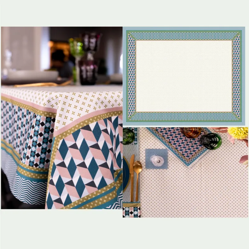 Subito Disponibile Tovaglia in cotone Stampato MODER DECOR 140x230 cm (Adatta x tavoli da 10-12 persone) cotone stampato con trattamento anti macchia e antigoccia Vesta