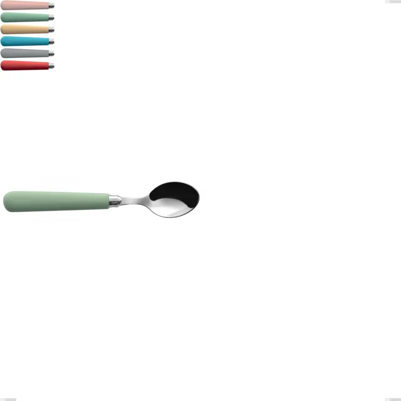 Prezzo Di Fabbrica Cucchiaino moka macarons, Acciaio inox 18.10 lunghezza 140 mm manici in acrilico inox lucido Eme Posaterie rosa cipria 692