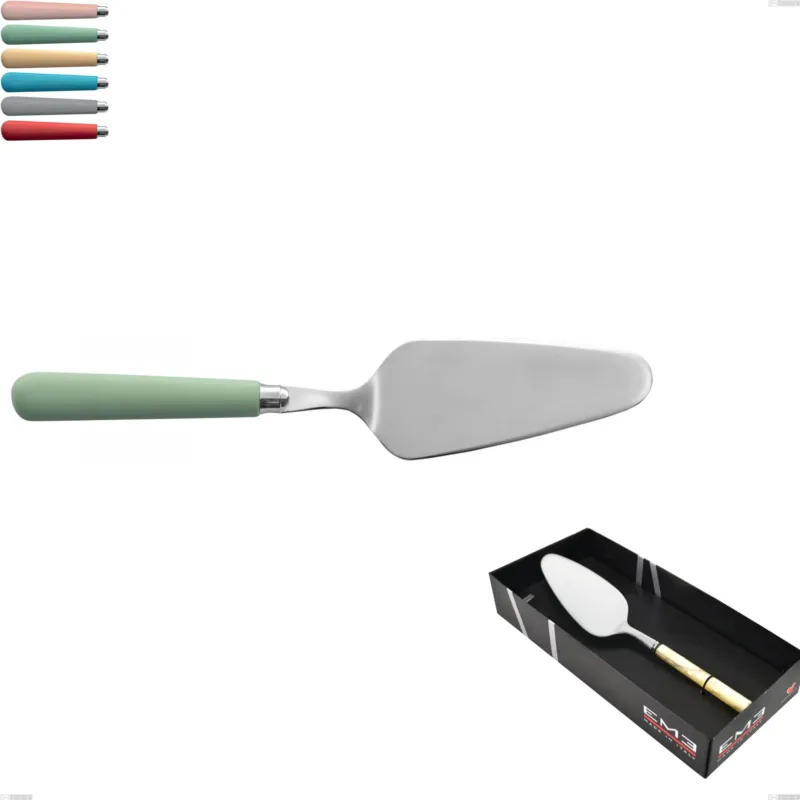 A Buon Prezzo Confezione vetrina 1 pezzo pala torta macarons, Acciaio inox 18.10 manici in acrilico inox lucido Eme Posaterie rosa cipria 692