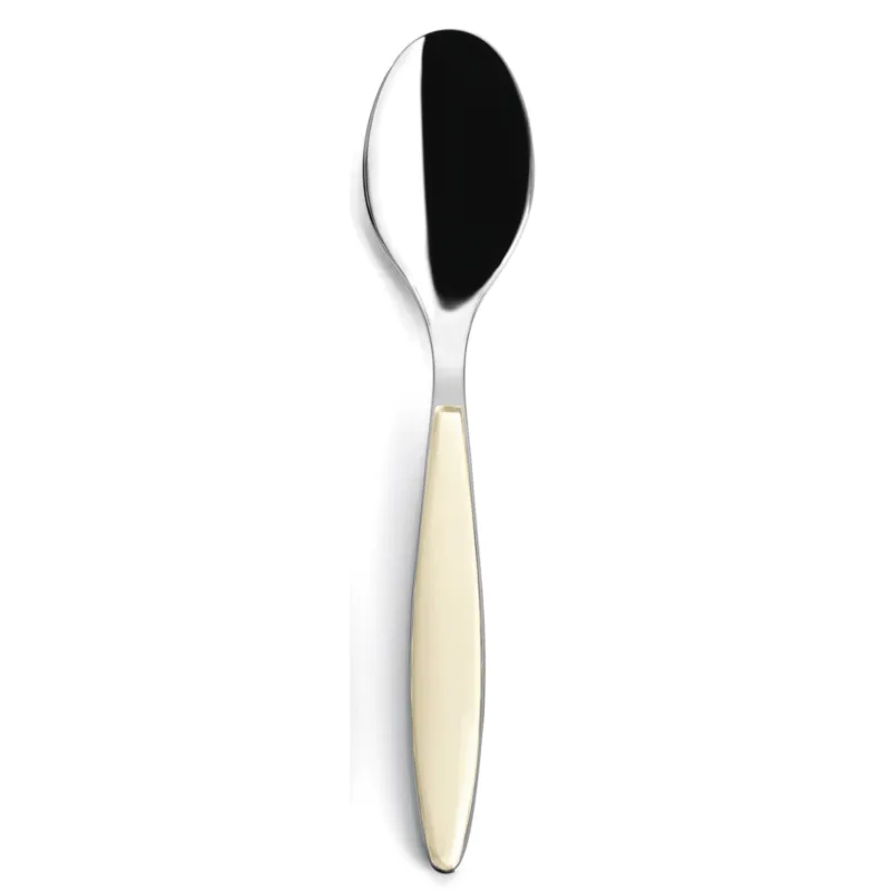 Cucchiai da tavola FEELING set da 6 pezzi in acciaio 18.10 AISI 420 Lunghezza 20.5 Cm Crema lavabili in lavastoviglie Guzzini Prezzo Conveniente
